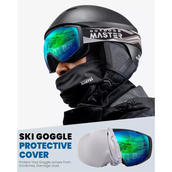 OutdoorMaster Ski Goggles with Cover Snowboard Snow Goggles OTG AntiFog for Men WomenVlt 11