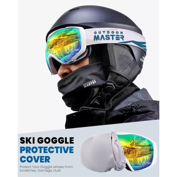 OutdoorMaster Ski Goggles with Cover Snowboard Snow Goggles OTG AntiFog for Men WomenVlt 112