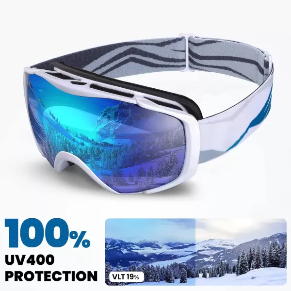 OutdoorMaster Ski Goggles with Cover Snowboard Snow Goggles OTG AntiFog for Men WomenVlt 1931