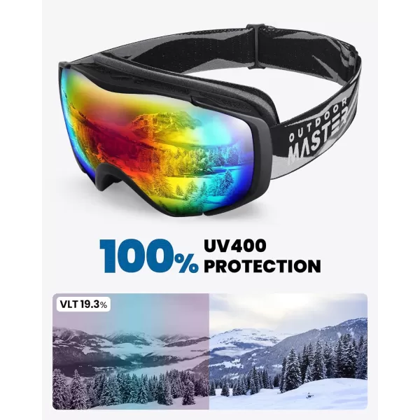 OutdoorMaster Ski Goggles with Cover Snowboard Snow Goggles OTG AntiFog for Men WomenVlt 212