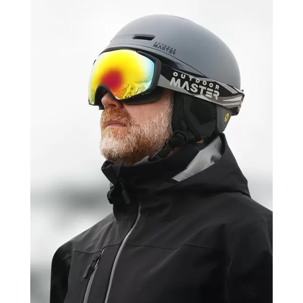 OutdoorMaster Ski Goggles with Cover Snowboard Snow Goggles OTG AntiFog for Men WomenVlt 212