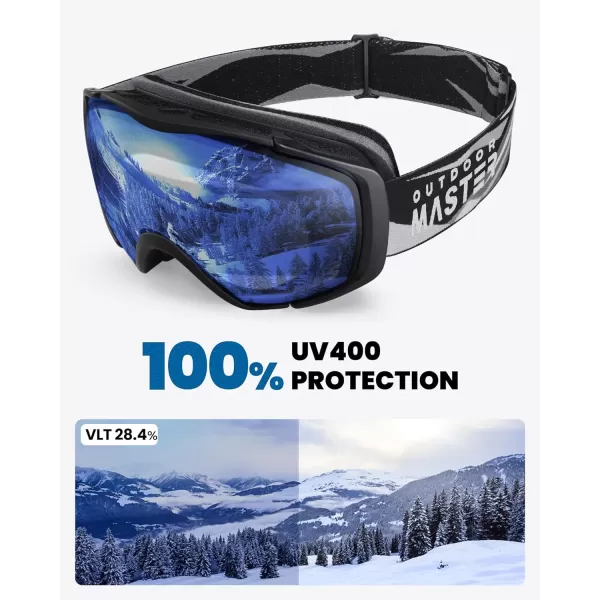 OutdoorMaster Ski Goggles with Cover Snowboard Snow Goggles OTG AntiFog for Men WomenVlt 283