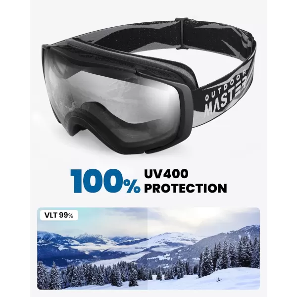 OutdoorMaster Ski Goggles with Cover Snowboard Snow Goggles OTG AntiFog for Men WomenVlt 99