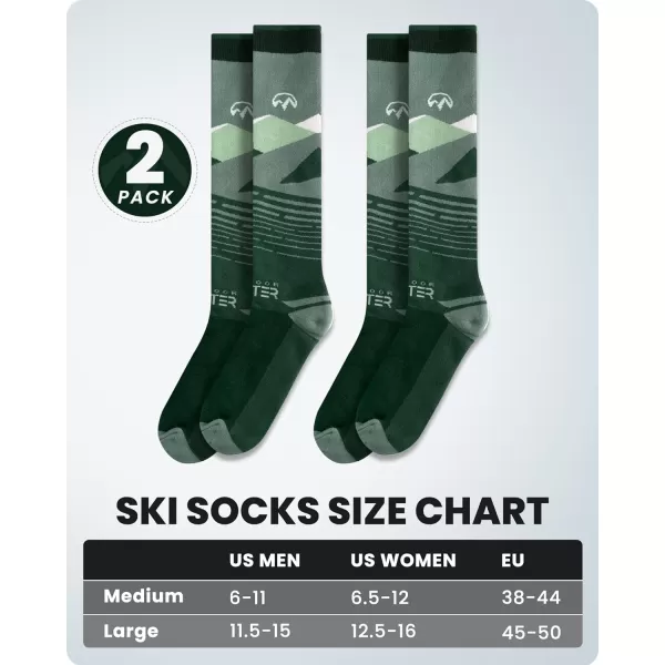 OutdoorMaster Ski Socks 2Pair Pack Skiing and Snowboarding Thermal Socks for Men with NonSlip Cuff DesignOutdoorMaster Ski Socks 2Pair Pack Skiing and Snowboarding Thermal Socks for Men with NonSlip Cuff Design