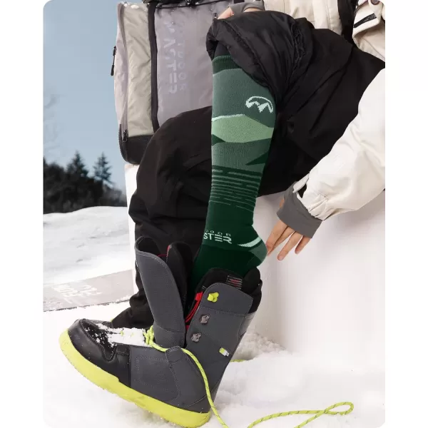 OutdoorMaster Ski Socks 2Pair Pack Skiing and Snowboarding Thermal Socks for Men with NonSlip Cuff DesignOutdoorMaster Ski Socks 2Pair Pack Skiing and Snowboarding Thermal Socks for Men with NonSlip Cuff Design