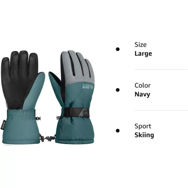 OutdoorMaster Ski amp Snow Gloves Winter Waterproof Thermal Gloves for Women Touchscreen Winter Outdoor Sports Skiing SnowboardingNavy