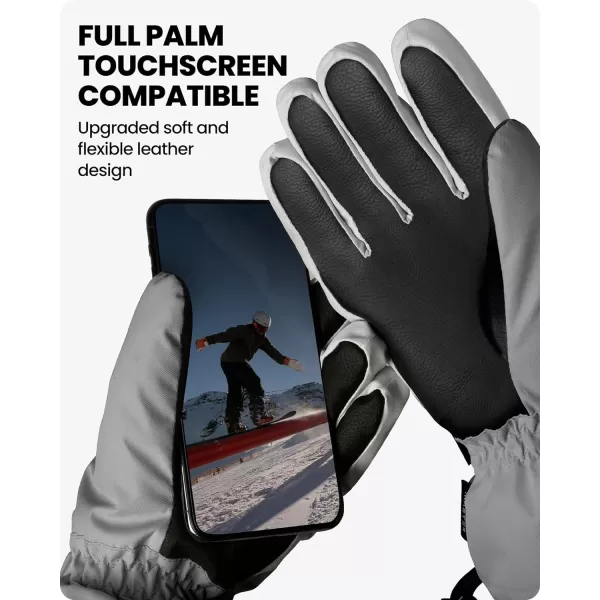 OutdoorMaster Ski amp Snow Gloves Winter Waterproof Thermal Gloves for Women Touchscreen Winter Outdoor Sports Skiing SnowboardingSilver