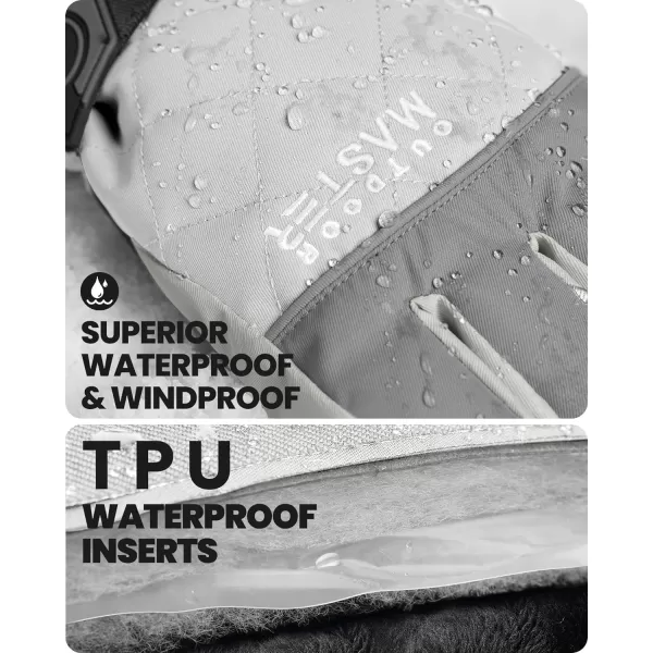 OutdoorMaster Ski amp Snow Gloves Winter Waterproof Thermal Gloves for Women Touchscreen Winter Outdoor Sports Skiing SnowboardingSilver