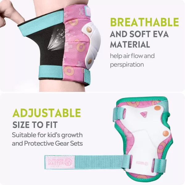 OutdoorMaster Teenagerskids Elbow Pads and Knee Pads for Kids  6In1 Set for Protective Gear Sets with Youth Shin Guards and Wrist Straps for Kids Bike and Kids Skateboard etcUnicorn Tail