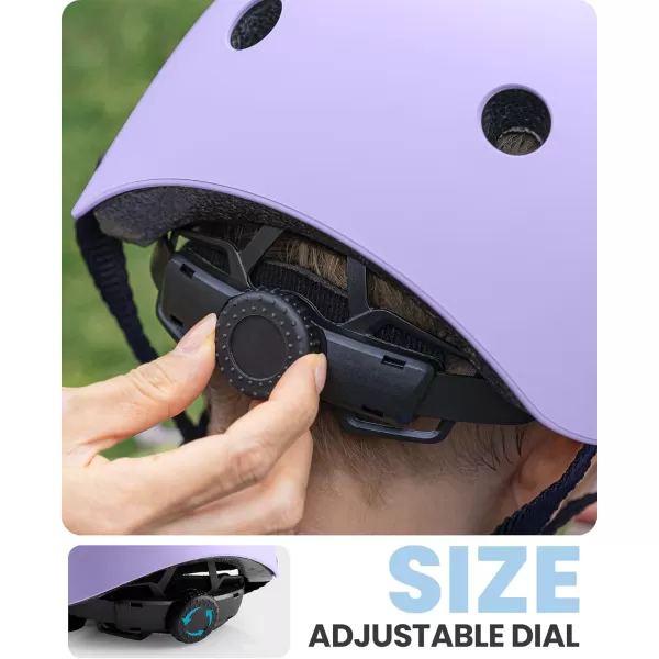 OutdoorMaster Youth ampamp Kids Bike Helmet  Adjustable MultiSports Skateboard Helmet with Removable Liners for Balance Bike Toddler Scooter One Wheel HoverboardPurple