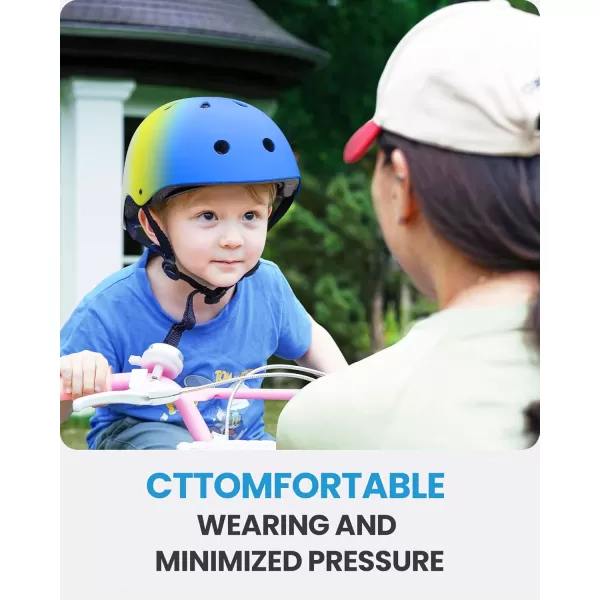 OutdoorMaster Youth ampamp Kids Bike Helmet  Adjustable MultiSports Skateboard Helmet with Removable Liners for Balance Bike Toddler Scooter One Wheel HoverboardBlue Shades