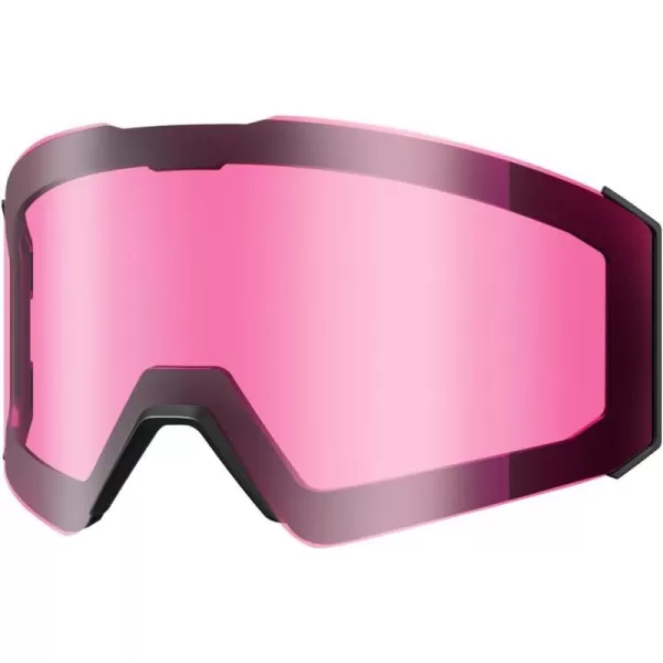 OutdoorMaster Falcon Kids Ski GogglesMagnetic Interchangeable LensAnti Fog UV Protection OTG Snowboard Goggles for YouthBvlt 44 Pink Lens