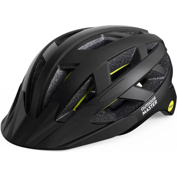 OutdoorMaster Gem Recreational MIPS Cycling Helmet  Two Removable Liners ampamp Ventilation in MultiEnvironment  Bike Helmet in Mountain Motorway for Youth ampamp AdultCarbon Black