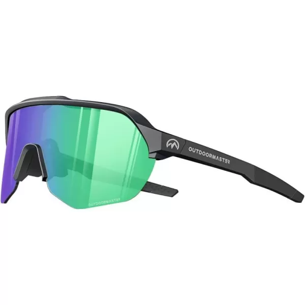 OutdoorMaster Hawk HD Sport Sunglasses Sport Cycling Glasses for Men Women Youth UV400 TR90 Sunglasses for Baseball RunningBlackframe Greenlenb Vlt11