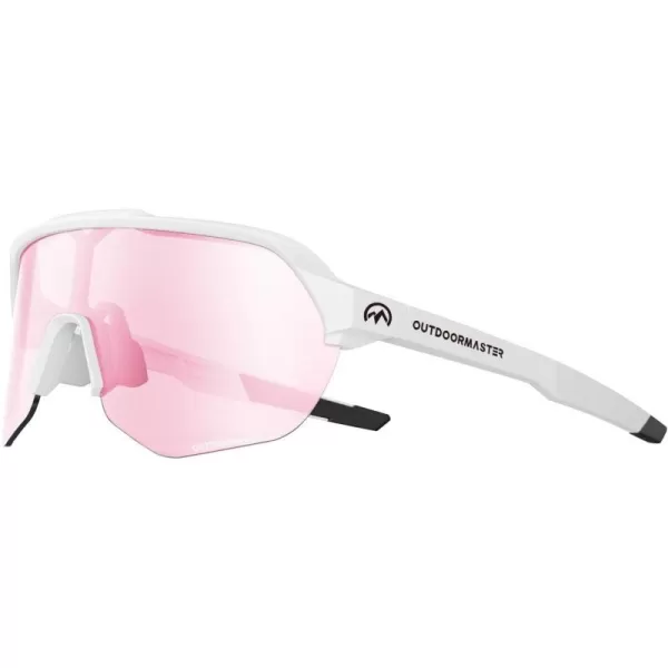 OutdoorMaster Hawk HD Sport Sunglasses Sport Cycling Glasses for Men Women Youth UV400 TR90 Sunglasses for Baseball RunningWhiteframe Pinklen Vlt5588