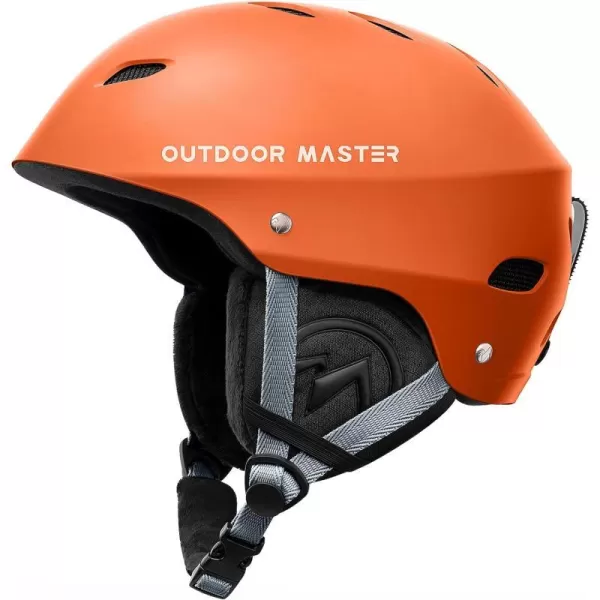 OutdoorMaster Kelvin Ski Helmet  Snowboard Helmet for Men Women  YouthMatte Orange