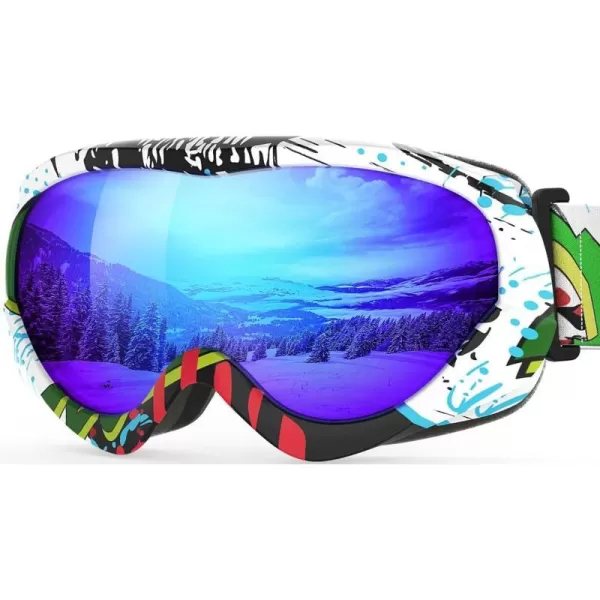 OutdoorMaster Kids Ski Goggles  Helmet Compatible Snow Goggles for Boys amp Girls with 100 UV ProtectionA01 Vlt 152