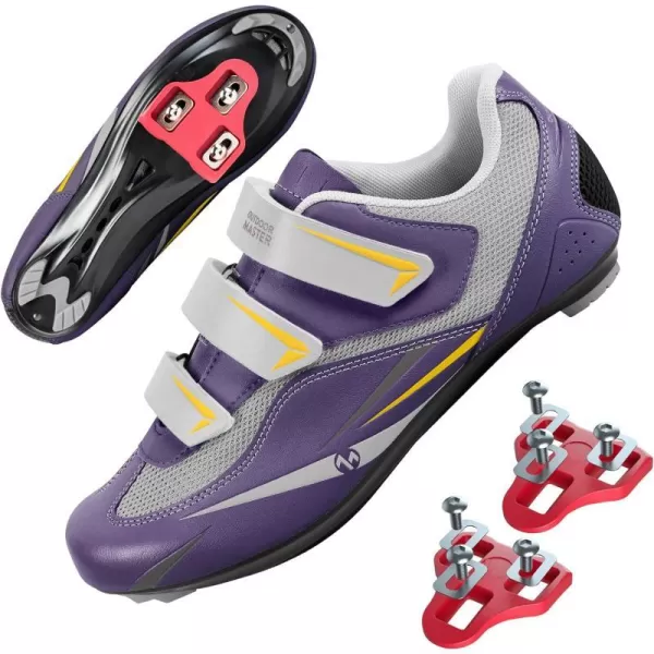 OutdoorMaster Mens Road Cycling Shoes Road Bike Shoes with Peloton Indoor Pedal of Delta Outdoor for Unisex Cycling Riding Shoes with 2 Cleat CompatiblePurple