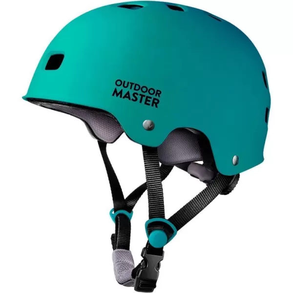 OutdoorMaster Skateboard Cycling Helmet  Two Removable Liners Ventilation MultiSport Scooter Roller Skate Inline Skating Rollerblading for Kids Youth amp AdultsSea Green