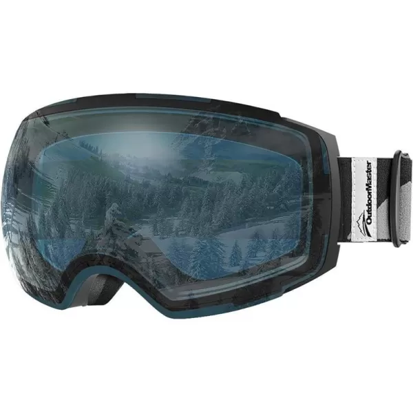 OutdoorMaster Ski Goggles PRO  Frameless Interchangeable Lens 100 UV400 Protection Snow Goggles for Men amp WomenBlackframe Clearbluelens Vlt60