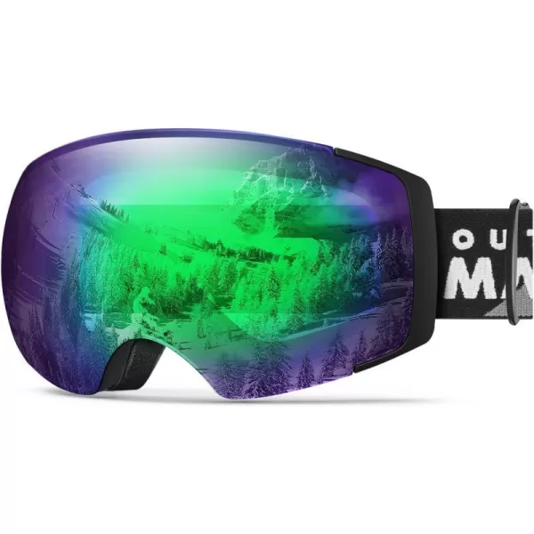 OutdoorMaster Ski Goggles PRO  Frameless Interchangeable Lens 100 UV400 Protection Snow Goggles for Men amp WomenBlackframe Revogreenlens Vlt32