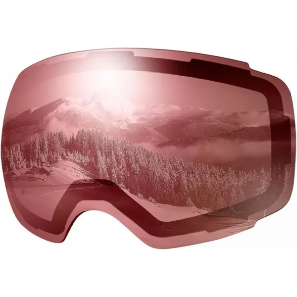 OutdoorMaster Ski Goggles PRO Replacement Lens  20 ChoicesVlt 28 Pink Silver