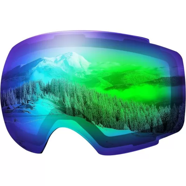 OutdoorMaster Ski Goggles PRO Replacement Lens  20 ChoicesVlt 32 Revo Green