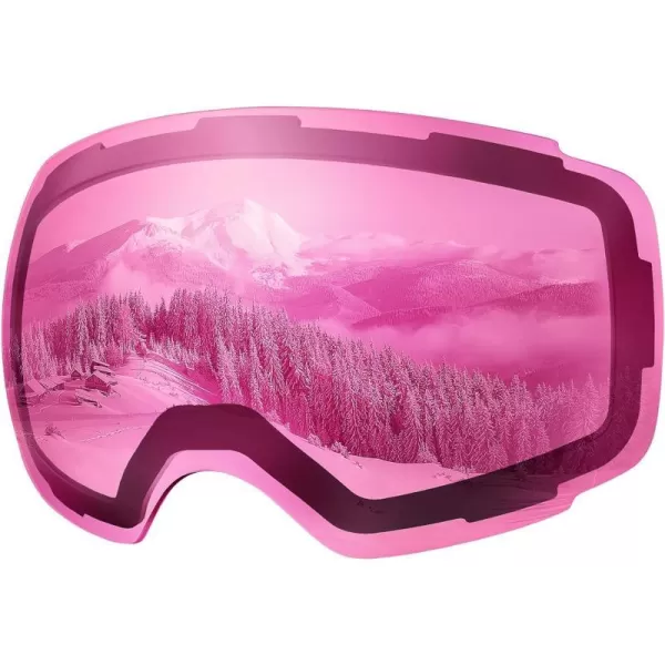 OutdoorMaster Ski Goggles PRO Replacement Lens  20 ChoicesVlt 46 Pink