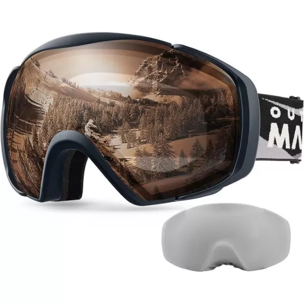 OutdoorMaster Ski Goggles with Cover Snowboard Snow Goggles OTG AntiFog for Men WomenVlt 5801