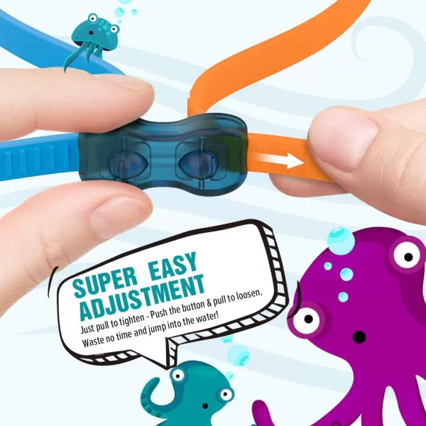 OutdoorMaster Kids Swim Goggles 2 Pack  Quick Adjustable Strap Swimming Goggles for Kids  A2 Packb