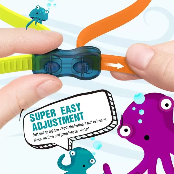 OutdoorMaster Kids Swim Goggles 2 Pack  Quick Adjustable Strap Swimming Goggles for Kids  A2 Packd