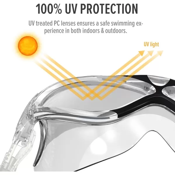 OutdoorMaster Swim Mask  Wide View Swimming Mask ampamp Goggles Antifog Waterproof BlackBlack