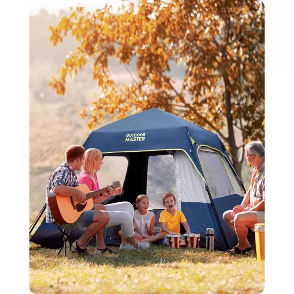 OutdoorMaster Tents 46 Person Camping Tent with Dark Space Technology Easy Setup in 60 Seconds Weatherproof Pop Up Tent for Camping with Top Rainfly Instant Cabin Tent