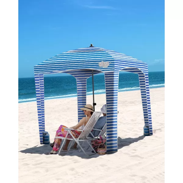 Qipi Beach Cabana  Easy to Set Up Canopy Waterproof Portable 6 x 6 Beach Shelter Included Side Wall Shade with UPF 50 UV Protection Ultimate Sun Umbrella  for Kids Family ampamp FriendsSiesta Beach