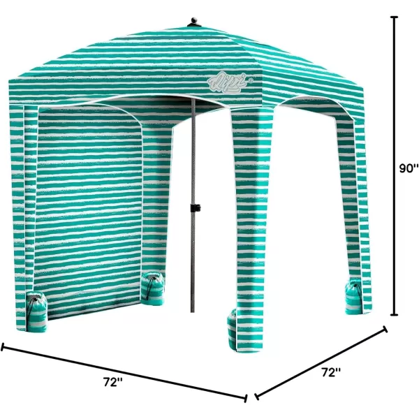 Qipi Beach Cabana  Easy to Set Up Canopy Waterproof Portable 6 x 6 Beach Shelter Included Side Wall Shade with UPF 50 UV Protection Ultimate Sun Umbrella  for Kids Family ampamp FriendsJervis Bay