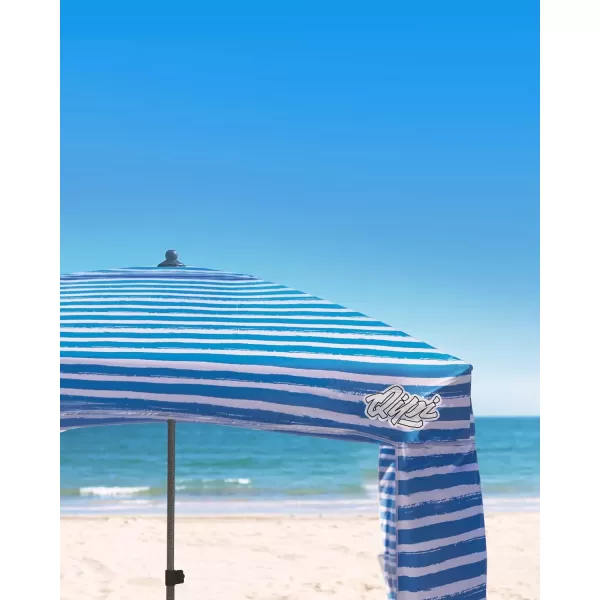 Qipi Beach Cabana  Easy to Set Up Canopy Waterproof Portable 6 x 6 Beach Shelter Included Side Wall Shade with UPF 50 UV Protection Ultimate Sun Umbrella  for Kids Family ampamp FriendsBlue Stripes with Changing Room