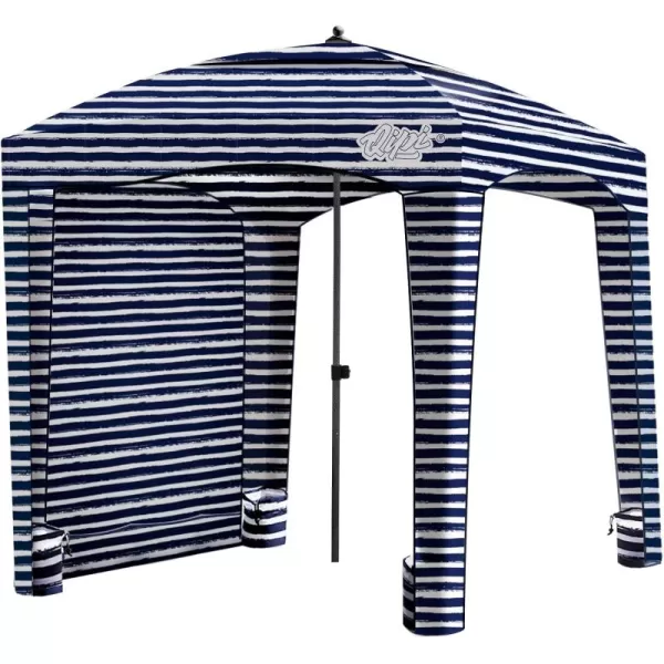 Qipi Beach Cabana  Easy to Set Up Canopy Waterproof Portable 6 x 6 Beach Shelter Included Side Wall Shade with UPF 50 UV Protection Ultimate Sun Umbrella  for Kids Family ampamp FriendsZ02 Sailor Stripes with Changing Room