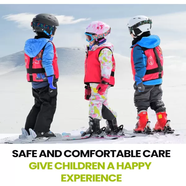 OutdoorMaster Kids Ski Goggles  Helmet Compatible Snow Goggles for Boys ampamp Girls with 100 UV ProtectionBrightgreenlens Vlt 77