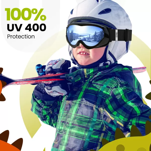 OutdoorMaster Kids Ski Goggles  Helmet Compatible Snow Goggles for Boys ampamp Girls with 100 UV ProtectionVlt 10