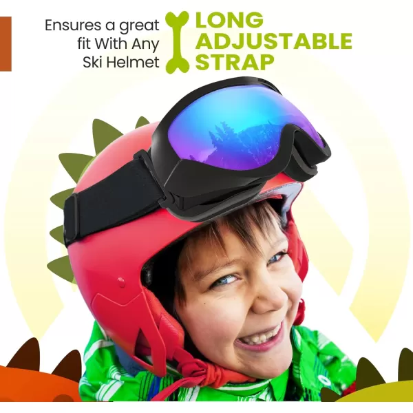 OutdoorMaster Kids Ski Goggles  Helmet Compatible Snow Goggles for Boys ampamp Girls with 100 UV ProtectionVlt 15