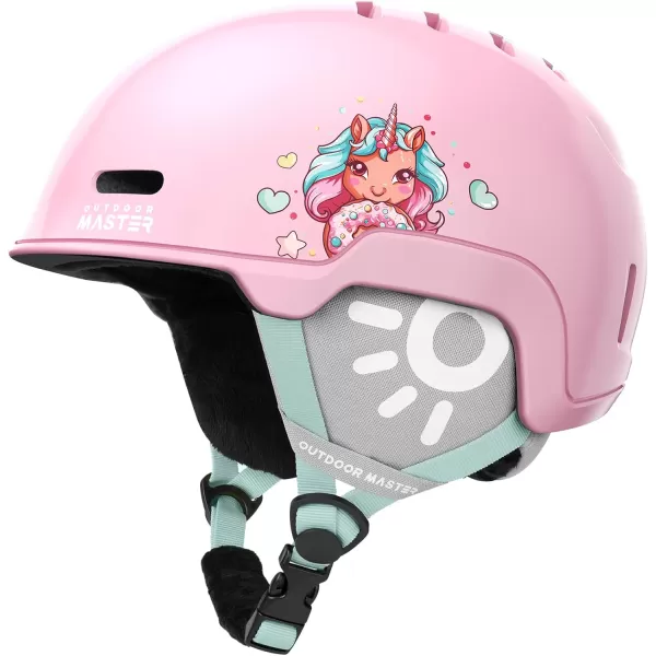 OutdoorMaster Kids Ski Helmet Snowboard Helmet for Boys Girls ampamp Youth Durable PC Shell Protective EPS Foam ampamp 12 Cooling Vents Dial Fit Snow Helmet Certified Snow Sport Helmet Snowboarding HelmetGlossy Pink