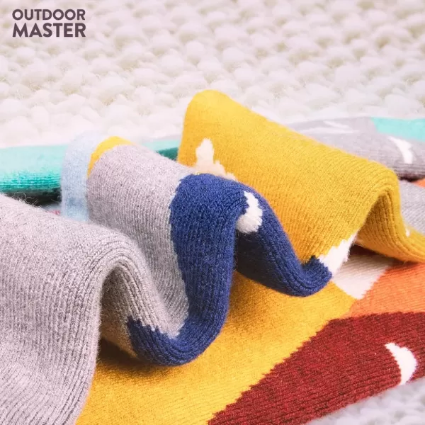 OutdoorMaster Kids Ski Socks  Merino Wool Blend Over the Calf DesignDust Gray  2 Pack
