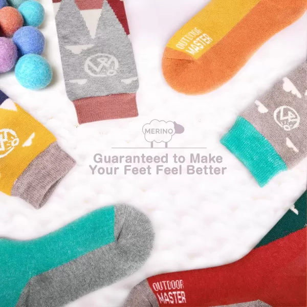 OutdoorMaster Kids Ski Socks  Merino Wool Blend Over the Calf DesignPink Gray