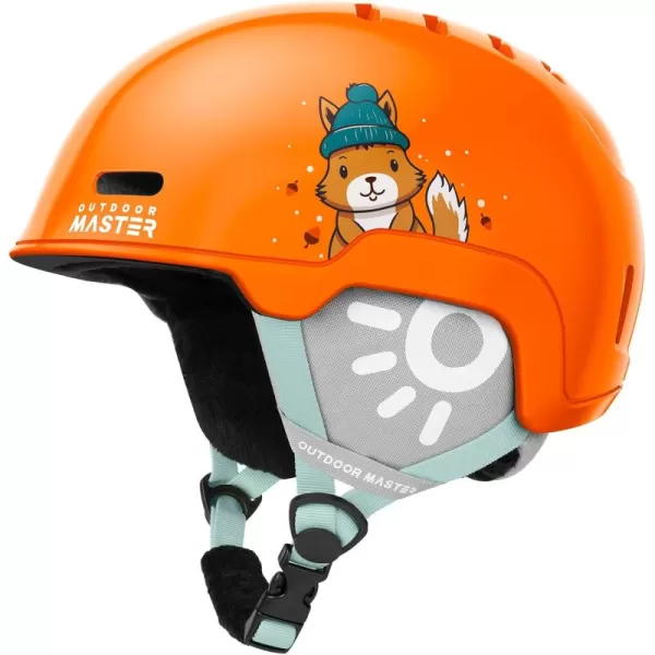 OutdoorMaster Kids Ski Helmet Snowboard Helmet for Boys Girls ampamp Youth Durable PC Shell Protective EPS Foam ampamp 12 Cooling Vents Dial Fit Snow Helmet Certified Snow Sport Helmet Snowboarding HelmetGlossy Dark Orange