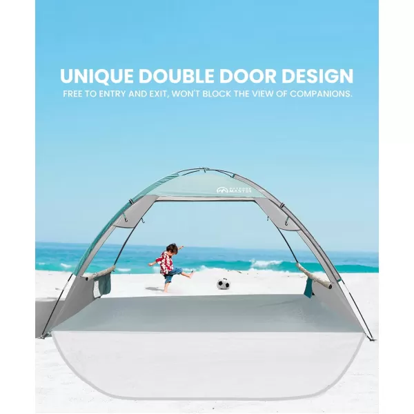 OutdoorMaster Beach Tent for 3 Person with 2 Doors Easy Setup Sun Shade Shelter Portable Beach Shade Sun Canopy with UPF 50 UV Protection Extendable Floor with Carrying BagCancun Seashore