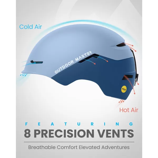 imageOutdoorMaster ELK MIPS Ski Helmet  Snow Sport Helmet Snowboard Helmet for Men Women ampamp YouthBlue Crash