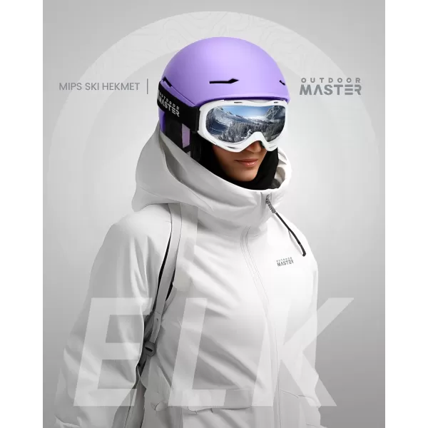 imageOutdoorMaster ELK MIPS Ski Helmet  Snow Sport Helmet Snowboard Helmet for Men Women ampamp YouthMatte Purple