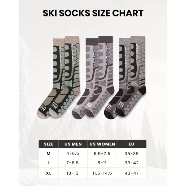 imageOutdoorMaster Merino Wool Ski Socks 23 Pairs Compression Over The Calf for Men ampamp Women Winter Snowboard Thermal SocksBlackgraydark Green