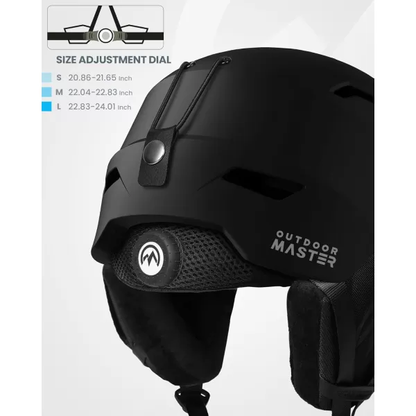 imageOutdoorMaster Deer Ski HelmetSnowboard Helmet for Adults  Durable PC Shell Protective EPS Foam ampamp 12 Cooling Vents Snow Helmets for Men Women ampamp YouthMatte Black