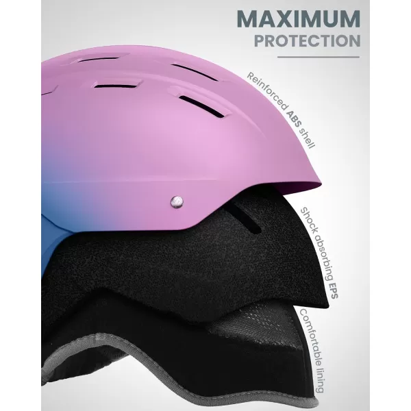 imageOutdoorMaster Kelvin II Ski Helmet  Snow Sport Helmet Snowboard Helmet for Men Women ampamp YouthGradient Purple Blue